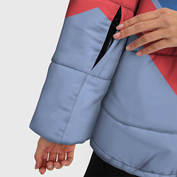 Куртка зимняя женская Триколор - три полоски на голубом, цвет: 3D-светло-серый — фото 2