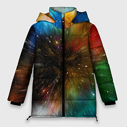 Женская зимняя куртка Бескрайний космос - неон
