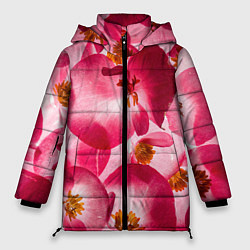 Женская зимняя куртка Цветы бегония текстура