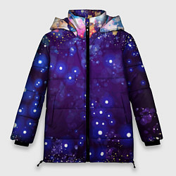 Куртка зимняя женская Звездочки - космическое небо, цвет: 3D-черный