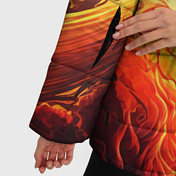 Куртка зимняя женская Планета в огненном космосе, цвет: 3D-черный — фото 2