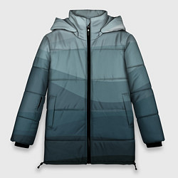 Куртка зимняя женская Бирюзовые волны, цвет: 3D-черный