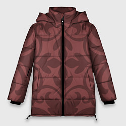 Куртка зимняя женская Красивые узоры на красном, цвет: 3D-черный