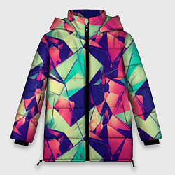 Куртка зимняя женская Нейро геометрический паттерн, цвет: 3D-черный