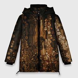 Женская зимняя куртка Тёмные камни и тёмные краски в воде
