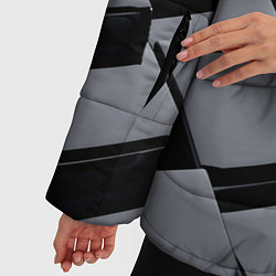 Куртка зимняя женская Карбоновые грани черные, цвет: 3D-красный — фото 2