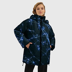 Куртка зимняя женская Нейросети абстракция, цвет: 3D-красный — фото 2