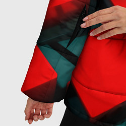 Куртка зимняя женская Кубы геометрии красный и чёрный, цвет: 3D-красный — фото 2
