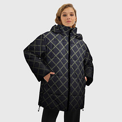 Куртка зимняя женская Строгий ромбик, цвет: 3D-светло-серый — фото 2