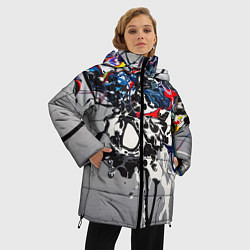 Куртка зимняя женская Нейросеть рисует абстракцию, цвет: 3D-красный — фото 2