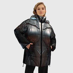 Куртка зимняя женская Женщина киборг, цвет: 3D-светло-серый — фото 2