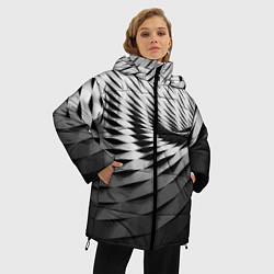 Куртка зимняя женская Авангардный модный паттерн, цвет: 3D-красный — фото 2