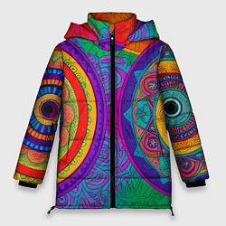 Женская зимняя куртка Красочные этнические орнаменты