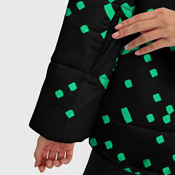 Куртка зимняя женская Авангардный пиксельный паттерн, цвет: 3D-черный — фото 2