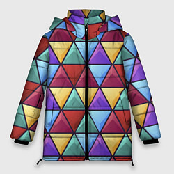 Женская зимняя куртка Геометрический красочный паттерн