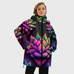 Куртка зимняя женская Неоновый лотос, цвет: 3D-красный — фото 2