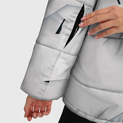 Куртка зимняя женская Абстрактные разные белые и серые фигуры, цвет: 3D-светло-серый — фото 2