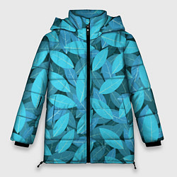 Женская зимняя куртка Бирюзовые листья