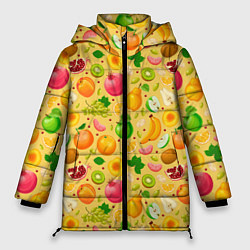 Куртка зимняя женская Fruit abundance, цвет: 3D-красный