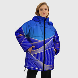 Куртка зимняя женская Волновая растровая композиция, цвет: 3D-светло-серый — фото 2