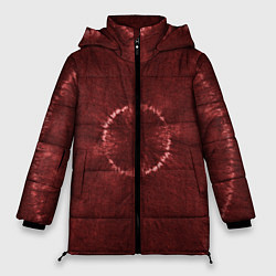 Куртка зимняя женская Красный круг тай-дай, цвет: 3D-светло-серый