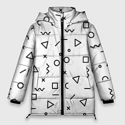 Куртка зимняя женская Разные геометрические фигуры, цвет: 3D-светло-серый