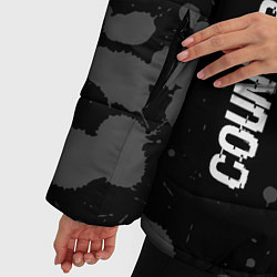 Куртка зимняя женская Counter Strike glitch на темном фоне: надпись, сим, цвет: 3D-черный — фото 2