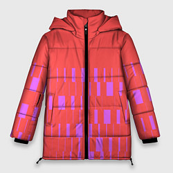 Женская зимняя куртка Паттерн со штрихами розовый