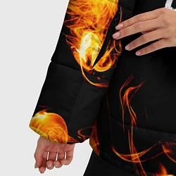 Куртка зимняя женская Foo Fighters и пылающий огонь, цвет: 3D-черный — фото 2