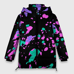 Женская зимняя куртка Неоновые цвета брызги краски