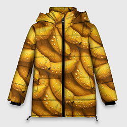Куртка зимняя женская Сочная текстура из бананов, цвет: 3D-черный