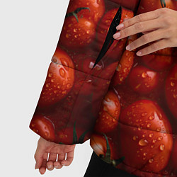 Куртка зимняя женская Сочная текстура из томатов, цвет: 3D-красный — фото 2