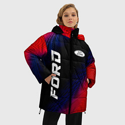 Куртка зимняя женская Ford красный карбон, цвет: 3D-черный — фото 2