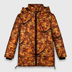 Куртка зимняя женская Сочная текстура из кусков пиццы, цвет: 3D-светло-серый