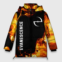 Куртка зимняя женская Evanescence и пылающий огонь, цвет: 3D-черный