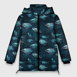 Женская зимняя куртка Текстура из рыбок