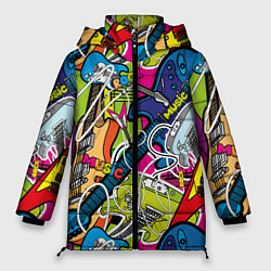 Женская зимняя куртка Guitars - pop art pattern