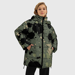 Куртка зимняя женская Камуфляж из клякс, цвет: 3D-светло-серый — фото 2