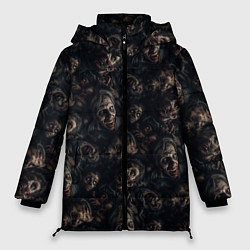 Куртка зимняя женская Паттерн из реалистичных зомби, цвет: 3D-черный