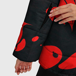 Куртка зимняя женская Красно-черный узор, цвет: 3D-черный — фото 2