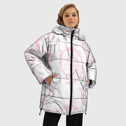 Куртка зимняя женская Тай дай пудровый, цвет: 3D-черный — фото 2