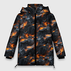 Куртка зимняя женская Огненные волны - pattern, цвет: 3D-красный