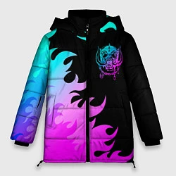 Куртка зимняя женская Motorhead неоновый огонь, цвет: 3D-черный