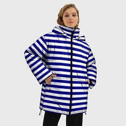 Куртка зимняя женская Тельняшка синяя ВМФ, цвет: 3D-светло-серый — фото 2