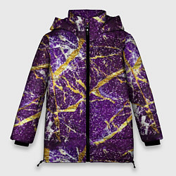 Женская зимняя куртка Фиолетовые и золотые блестки