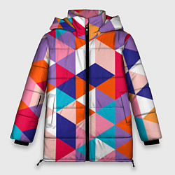Женская зимняя куртка Ромбический разноцветный паттерн