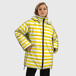 Куртка зимняя женская Светло-желтые полосы, цвет: 3D-светло-серый — фото 2
