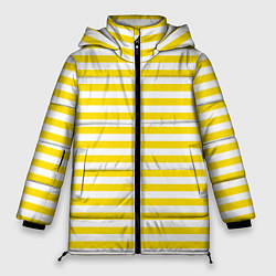 Куртка зимняя женская Светло-желтые полосы, цвет: 3D-светло-серый