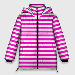 Куртка зимняя женская Ярко-розовые полосы, цвет: 3D-красный