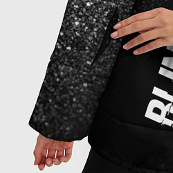 Куртка зимняя женская Blink 182 glitch на темном фоне: по-вертикали, цвет: 3D-черный — фото 2